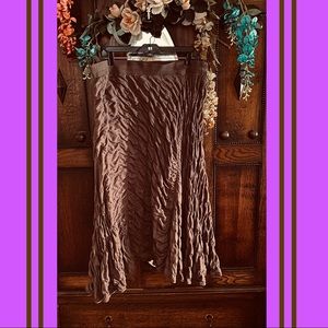 XL bias gathered SILK bohemian skirt